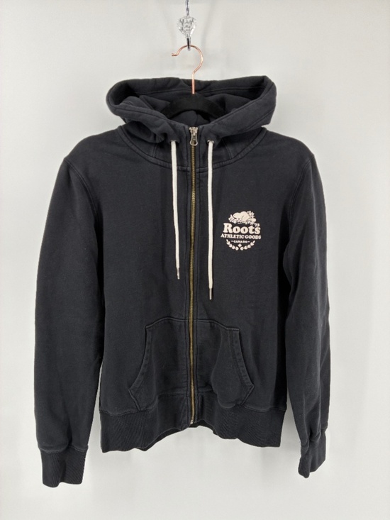 Roots Sweaters - Roots Black Athletic Loungewear Hoodie Cottagecore